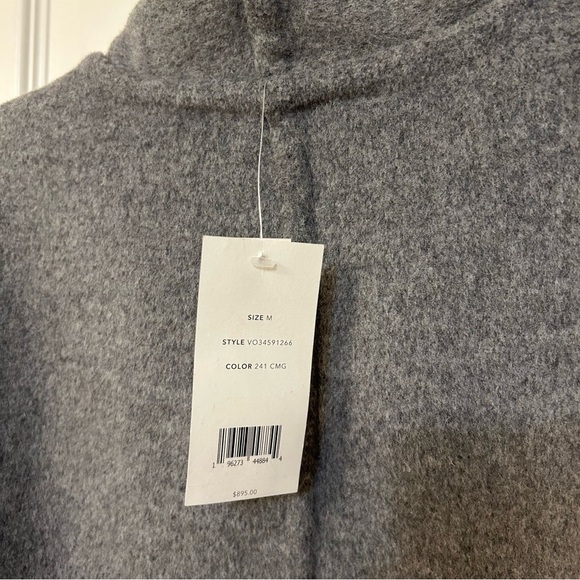 Vince Reversible Collarless Wool Blend Coat in Dark Camel/ Med H Grey Size M - Picture 10 of 12